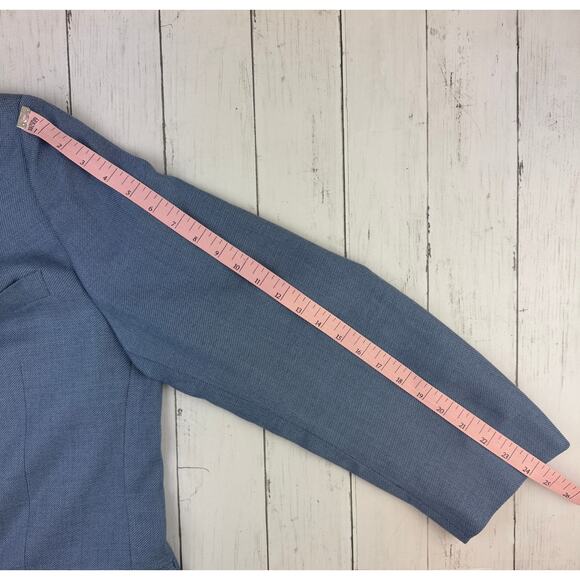 Lauren Ralph Lauren Blue Linen Blend 2 Button Single Breasted Blazer Size 42R - Picture 13 of 16